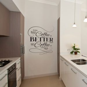 naklejka z motywem kawy na ścianę kuchenną